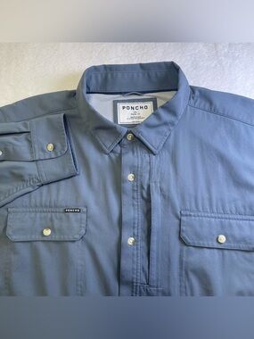 Poncho Outdoors Men’s XXL Regular Fit Performance Shirt Magnetic Pockets Grey